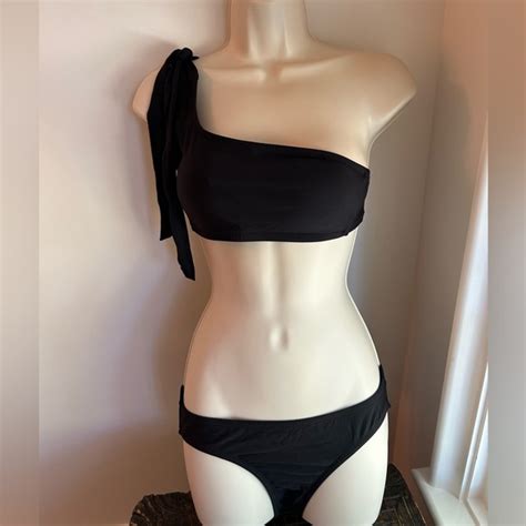 J Crew Swim Jcrew Black Two Piece Bikini Xs Tie Shoulder Poshmark