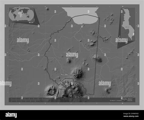 Phalombe District Du Malawi Carte D Altitude En Niveaux De Gris Avec