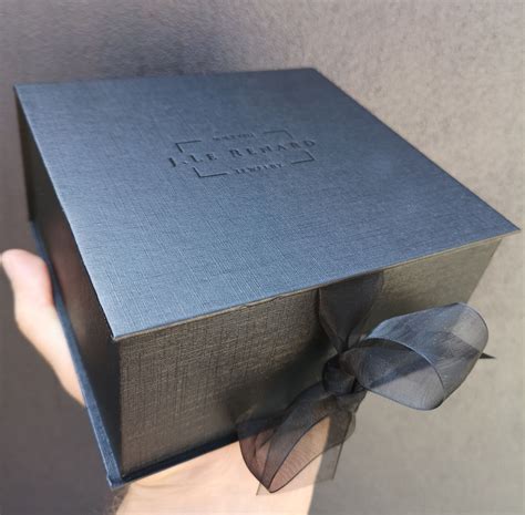 Luxury Black Logo Stamped Paper Rigid Box Prestige Creations Factory