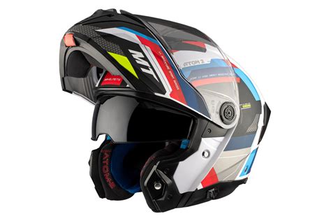 Casco Moto Abatible MT Atom 2 SV Bast A0 Perla Brillo