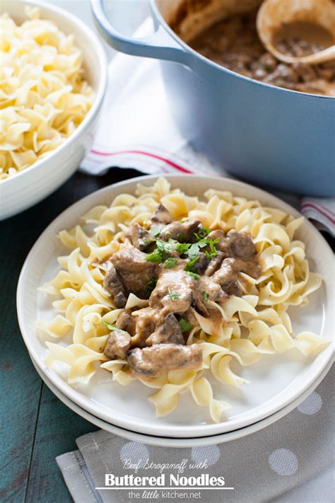 Beef Stroganoff with Buttered Noodles