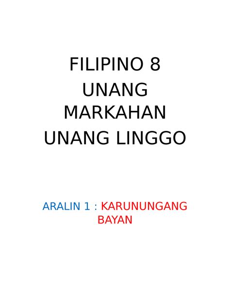 Filipino Q Mod Pananaliksik V Filipino Unang Markahan Modyul