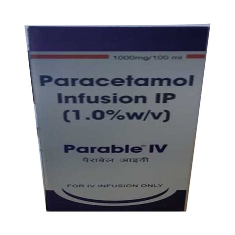 Paracetamol Infusion Injection Ip Packaging Type Box Packaging Size