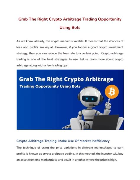 Ppt Grab The Right Crypto Arbitrage Trading Opportunity Using Bots