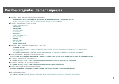 Posibles Preguntas Examen Empresas Pdf