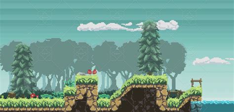 Pixel Art Platformer Tileset | GameDev Market