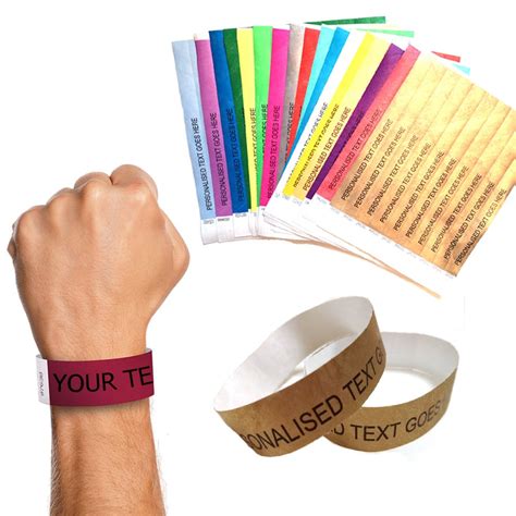 Personalised Paper Wristbands Custom Text Tyvek Bands Hen Etsy