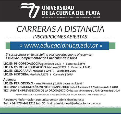 Inscripciones Abiertas Carreras A Distancia