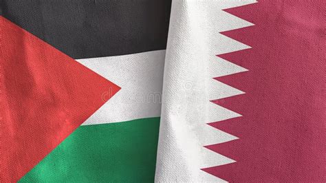 Palestine Vs Qatar, Qatari Smoky Mystic Flags Placed Side By Side ...