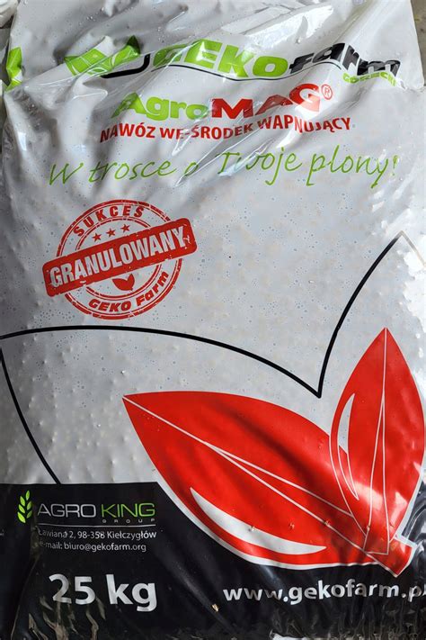 Nawóz wapno z magnezem Gekofarm granulat 25 kg na trawnik agromag