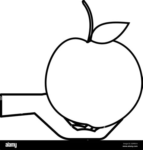 Hand Hold Apple Stock Vector Images Alamy