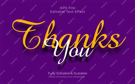 Premium Vector Thank You 3d Text Effect Fully Editable Vector