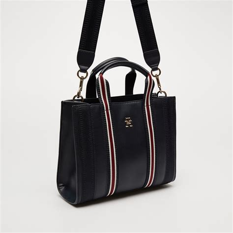 Tommy Hilfiger Torebka Th Identity Small Tote Corp Kolor Granatowy