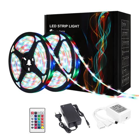 Fita Led Rgb Rolo M Ou M Leds Ip Controle Remoto E Fonte