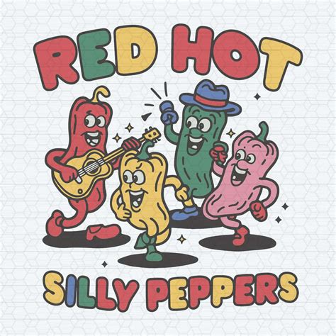 Red Hot Silly Peppers Dancing Rock Music Svg Inspire Uplift
