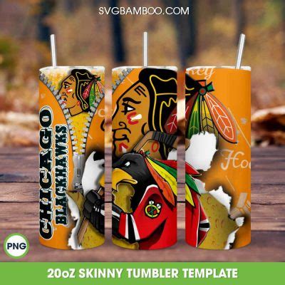 Chicago Blackhawks 20oz Skinny Tumbler PNG