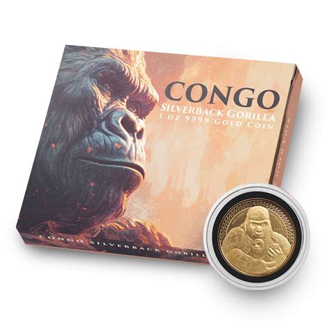 2023 1 Oz Proof Gold Congo Silverback Gorilla Coins Silver