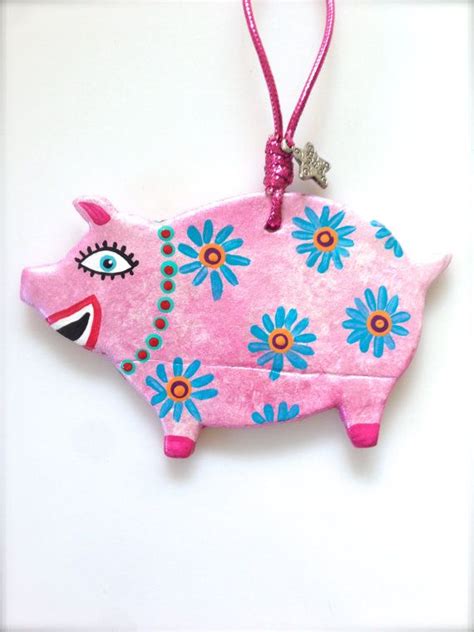 Colorful Pig Ornament Etsy Ornaments Etsy Crafts