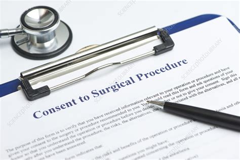 Informed Consent Form For Surgery Stock Image F035 8798 Science