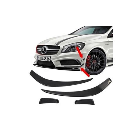 Front Bumper Splitters Fins Aero Suitable For Mercedes Benz W A