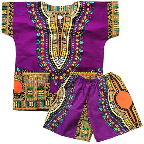 Purple Toddler Kids African Dashiki Set2 Dashikikiss