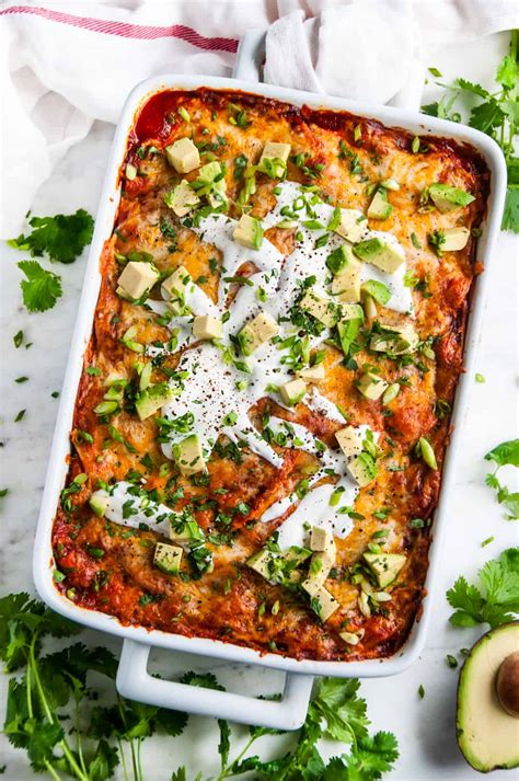 Cheesy Red Chicken Enchilada Casserole Aberdeen S Kitchen