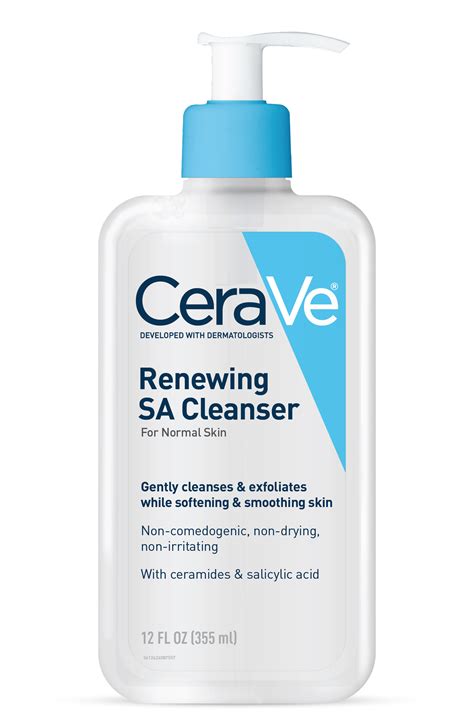 Cerave Renewing Sa Cleanser Exfoliating Face Wash With Salicylic Acid