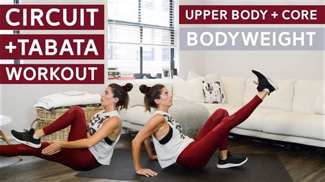 Bodyweight Circuit Tabata Workout Upper Body And Core Youtube