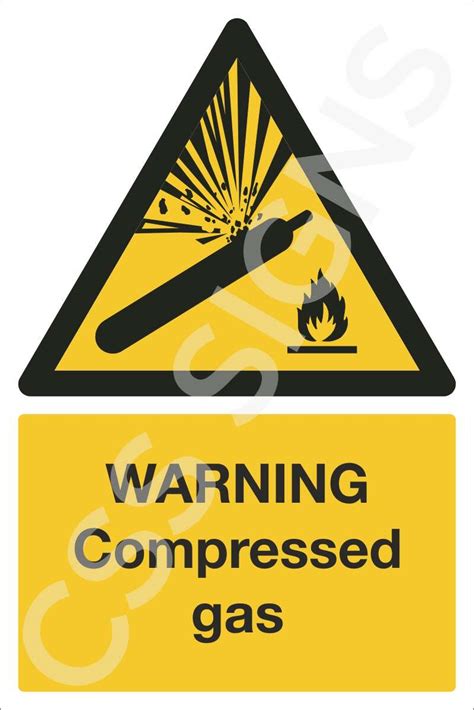 Warning Compressed Gas Sign Sign Shop Ireland Css Signs