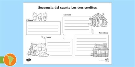 Ficha De Actividad Completar El Cuento De Los Tres Cerditos