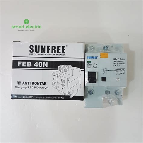 Jual Anti Kontak ELCB 2 Pole 40A Anti Korslet Setrum Led Indikator