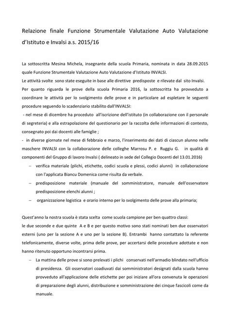 PDF Relazione Finale Funzione Strumentale Valutazione Auto