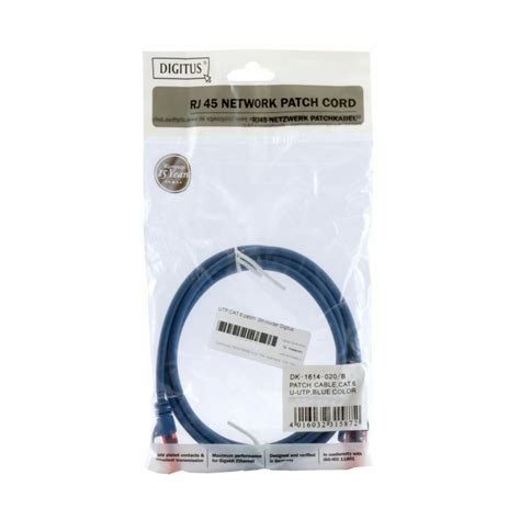 Mrežni kabel UTP CAT 6 patch 1m moder Digitus TechTrade