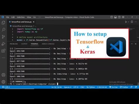 How To Setup Keras And Tensorflow In Vs Code Using Python Youtube