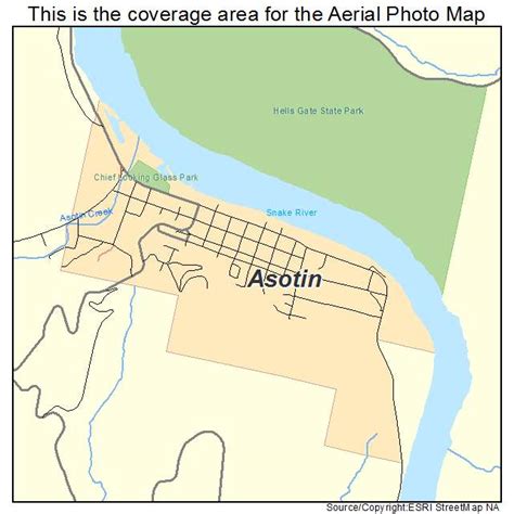 Aerial Photography Map of Asotin, WA Washington