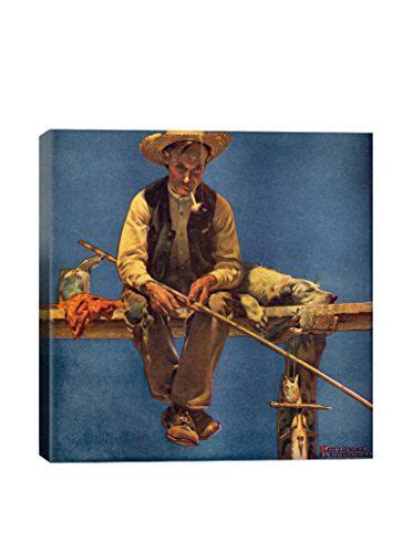 Norman Rockwell Man On Dock Fishing Giclée Print Norman Rockwell