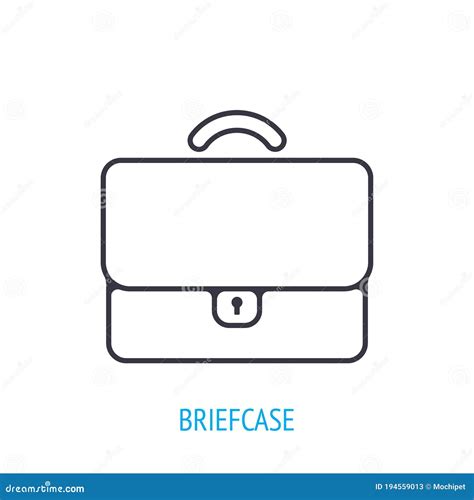 Briefcase For Documents Outline Icon Vector Illustration Stock Vector