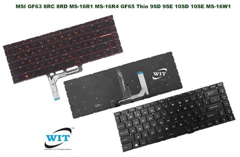 Laptop internal Keyboard or Keypad for MSI GF63 8RC 8RD MS-16R1 MS-16R4 ...