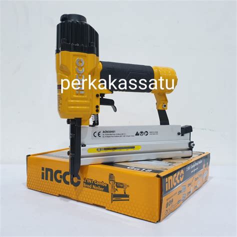 Jual AIR PNEUMATIC NAILER GA18 GUN STAPLES ANGIN 2 FUNGSI INGCO