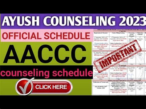 Aaccc Counselling Shedule Official Shedule Bams Bhms Bums