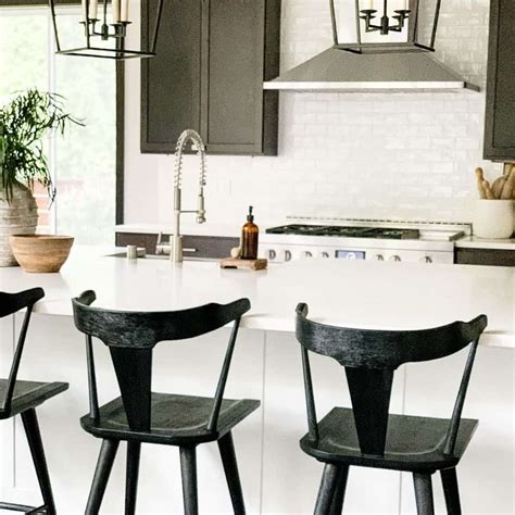 Black Lantern Light Fixture And Matte Black Bar Stools Soul Lane