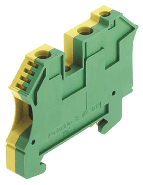 1042500000 Weidmuller Green Yellow W DIN Rail Terminal Block Single