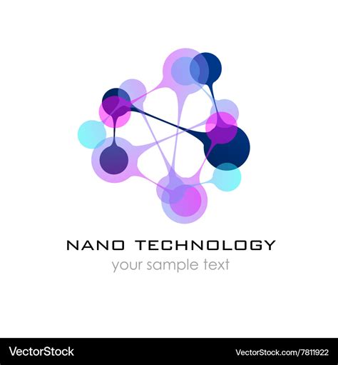 Nano Logo Nanotechnology Template Design Of Vector Image