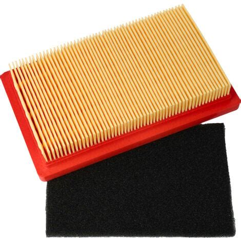 Vhbw Set De Filtre Air Orange Noir Pour Tondeuse Gazon Comme