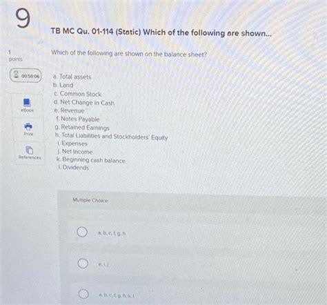 Solved 9 TB MC Qu 01 114 Static Which Of The Following Chegg