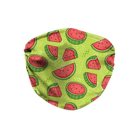 Cute Watermelon Face Mask Melon Pattern Tropical Foodie Etsy