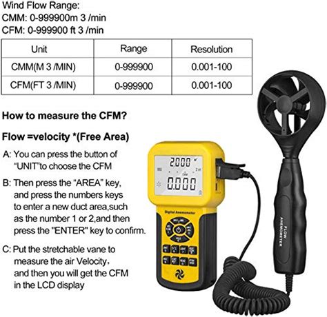 HP 856A Digital Anemometer Handheld CFM Pro HVAC Air Flow Meter Wind