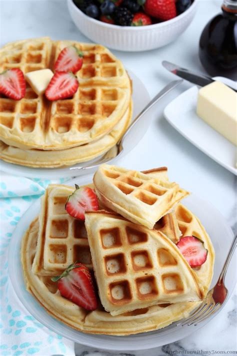 Homemade Waffles from Scratch - Kitchen Fun With My 3 Sons