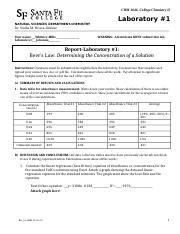 Lab1 Report BeersLaw F2015 CHM 2046 College Chemistry II Laboratory