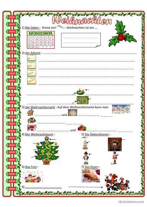 Weihnachten Einfach Deutsch Daf Arbeitsbl Tter Pdf Doc